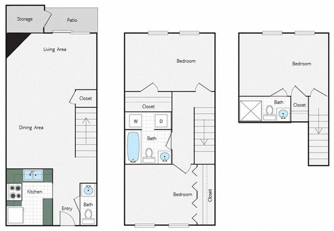 3 bedroom floor plan _NOW 3A 2 VA_Portsmouth_PepperwoodTownhomes